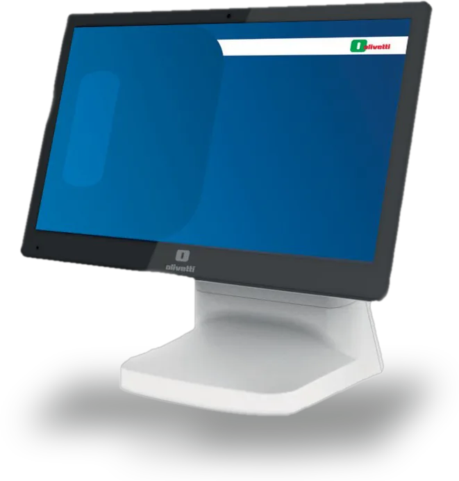Olivetti FormPOS 80, POS touchscreen Android da 15,6 pollici su base bianca